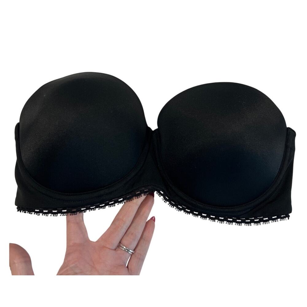 Calvin Klein Black Strapless Bra Size 34D New Without Tags Glam Silicone Trim